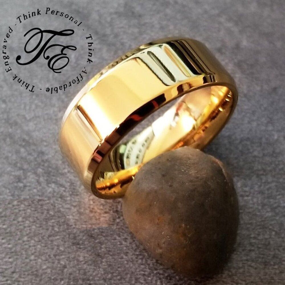 Men's Gold Promise Ring Band -  Pinky Promise Ring For Guys - Men's Gold Ring